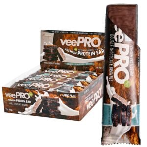 veePRO - vegane Proteinriegel 12x74g - unglaublich lecker - veePRO Proteinriegel 20g Eiweiß, 27% Ballaststoffe - High Protein, High Fiber, Low Carb Eiweißriegel - vegan & glutenfrei
