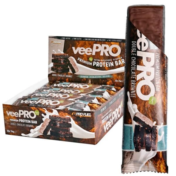 veePRO - vegane Proteinriegel 12x74g - unglaublich lecker - veePRO Proteinriegel 20g Eiweiß, 27% Ballaststoffe - High Protein, High Fiber, Low Carb Eiweißriegel - vegan & glutenfrei