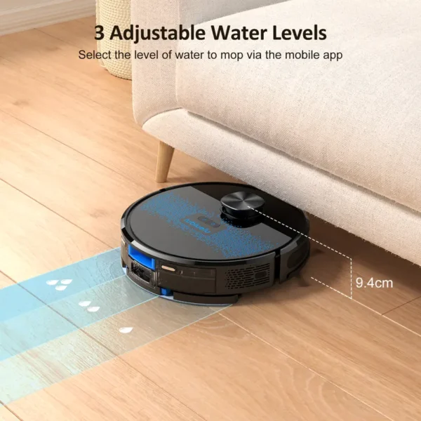 Lubluelu-Staubsaugerroboter mit Wischfunktion, 3000Pa Laser-Navigationsgerät mit 5 Karten, 55 dB, mit App-Steuerung, ideal für Tierhaare, Teppiche, Hartböden - Image 4