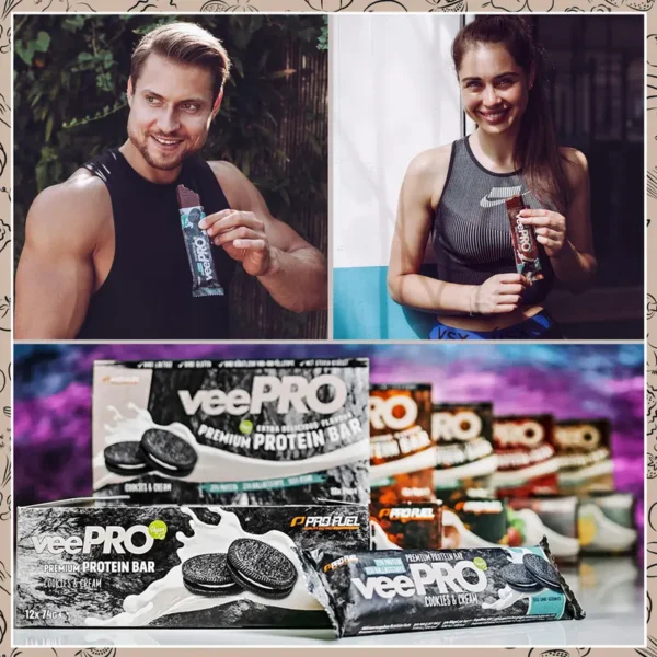 veePRO - vegane Proteinriegel 12x74g - unglaublich lecker - veePRO Proteinriegel 20g Eiweiß, 27% Ballaststoffe - High Protein, High Fiber, Low Carb Eiweißriegel - vegan & glutenfrei - Image 2